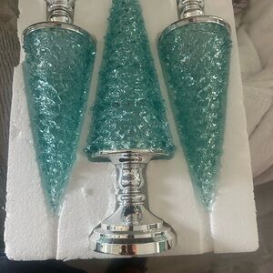 Valerie Par Hill Silver and Blue Decorative Tree Set